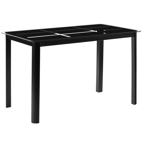 

[US Warehouse] Simple Nine Square Grid Glass Dining Table, Size: 120 x 70 x 75cm(Black)