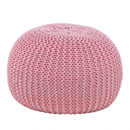 

[US Warehouse] Hand-woven Sofa Footstoo Futon, Size: 50x50x35cm (Pink)