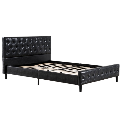 

[US Warehouse] Button Decoration PU Iron Bed, Size: 193x115x92cm