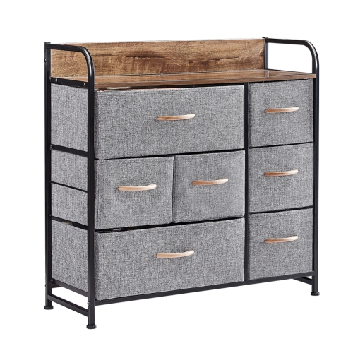 

[US Warehouse] Household 7 Drawers Dresser Organizer Storage Cabinet (Grey)