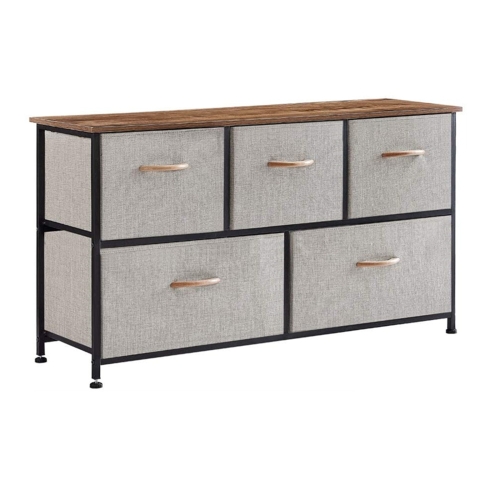 

[US Warehouse] Household 5 Drawers Horizontal Dresser Organizer Storage Cabinet (Grey)