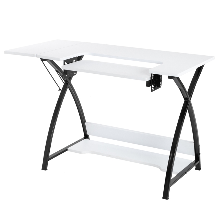 

[US Warehouse] Sewing Machine Cutting Table Worktable Computer Desk, Size: 116.84x59.69x76.20cm (White)