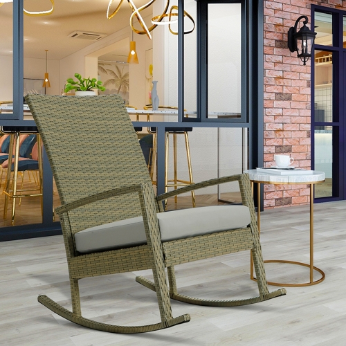 

[US Warehouse] Household Garden Rattan Rocking Chair (Light Color)