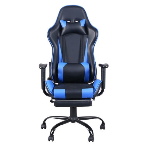 

[US Warehouse] Ergonomic Gaming Chairs with Foot Support & Armrest & Cushion (Black+Blue)
