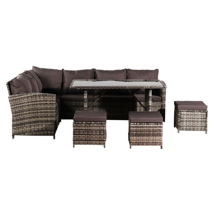 

[UK Warehouse] 9 Seat Rattan Furniture Outdoor Sofa Dining Table