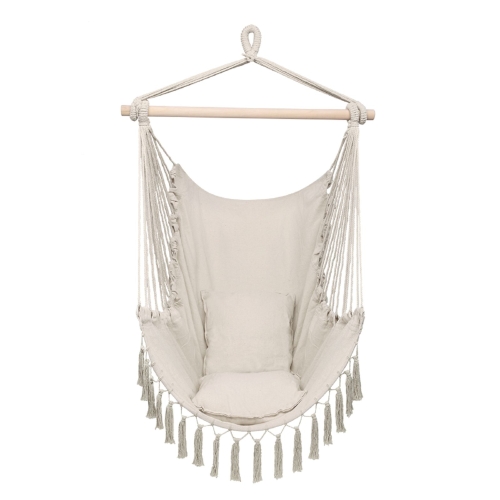 

[US Warehouse] Tassel Plus Pillow Hanging Chairs, Size: 1.5x1.2m(Beige)