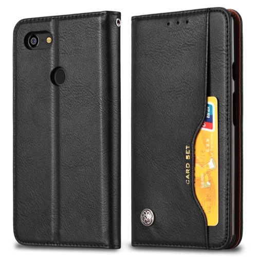 

Knead Skin Texture Horizontal Flip Leather Case for Google Pixel 3, with Photo Frame & Holder & Card Slots & Wallet(Black)