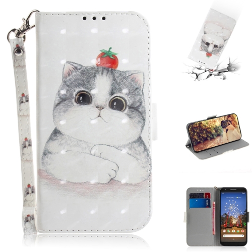 

3D Painting Cute Cat Pattern Coloured Drawing Horizontal Flip Leather Case for Google Pixel 3a XL, with Holder & Card Slots & Wallet