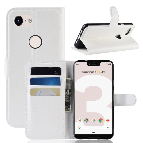 

Litchi Texture Horizontal Flip Leather Case for Google Pixel 3 Lite XL, with Wallet & Holder & Card Slots(White)