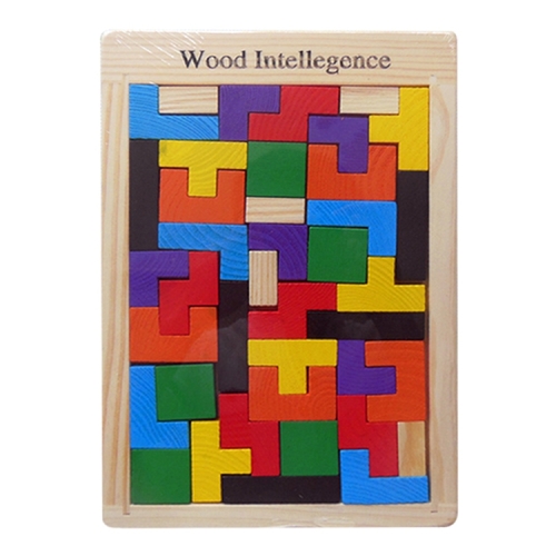 

Baby Puzzle Toy Wooden Color Mosaic Tetris, Size: 27*18cm