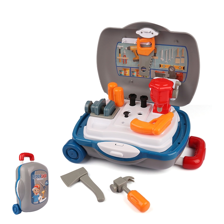 

[US Warehouse] 16 in 1 Children Simulation Trolley Toolbox Pretend Play Toy Set