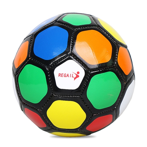 

REGAIL No. 2 Intelligence PU Leather Wear-resistant Colorful Football for Children, with Inflator