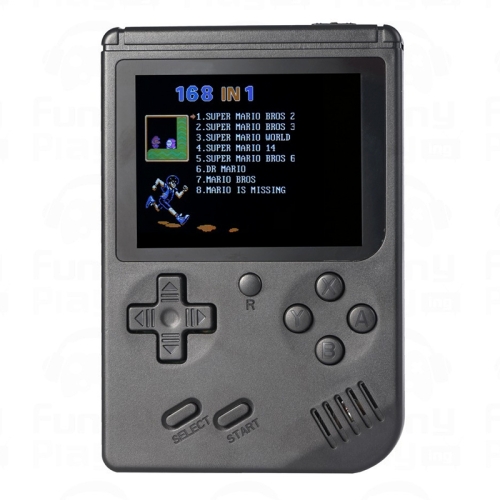 

RS-6A Retro Mini Handheld Game Console, 3.0 inch 8 Bits Color 168 Games Retro FC Game Player(Black)