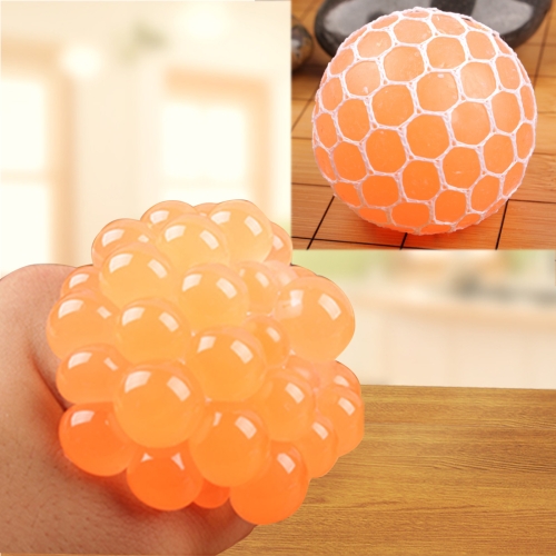 

6cm Anti-Stress Face Reliever Grape Ball Extrusion Mood Squeeze Relief Healthy Funny Tricky Vent Toy(Orange)