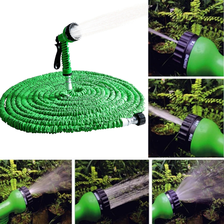 

15-45m Telescopic Pipe Expandable Magic Flexible Garden Watering Hose with Spray Gun Set (Green)