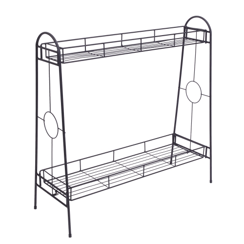 

[US Warehouse] 2 Layers Round Pattern Plant Shelf, Size: 83 x 81.5 x 31cm