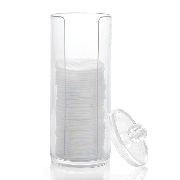 

Transparent Heightened Round Plastic Cosmetic Box Cotton Pads Storage Box