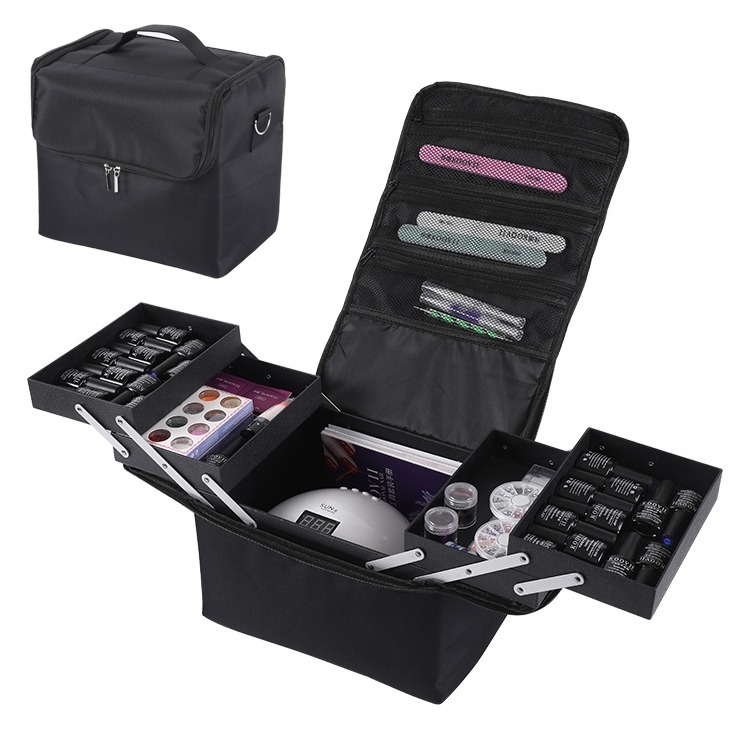 

Removable Simple Portable Makeup Beauty Nail Storage Box (Black)