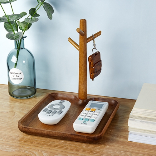 

3PCS Solid Wood Key Rack, Porch Storage Rack,Acacia Wood Square