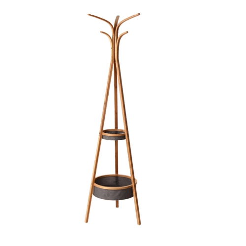 

[US Warehouse] Living Room Bamboo Coat Rack with 6 Hooks, Size: 15.1x66.9 inch