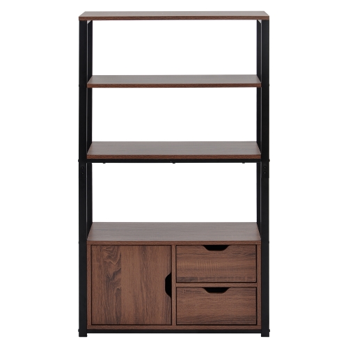 

[EU Warehouse] 4 Tier Wooden Storage Bookshelf with Cabinet, Size: 70x30x122cm