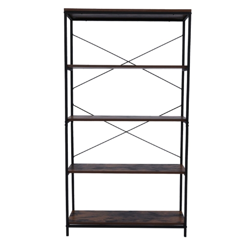 

[US Warehouse] 5 Tier Widened Industrial Shelf Bookcase, Size: 81.3x30.5x146cm
