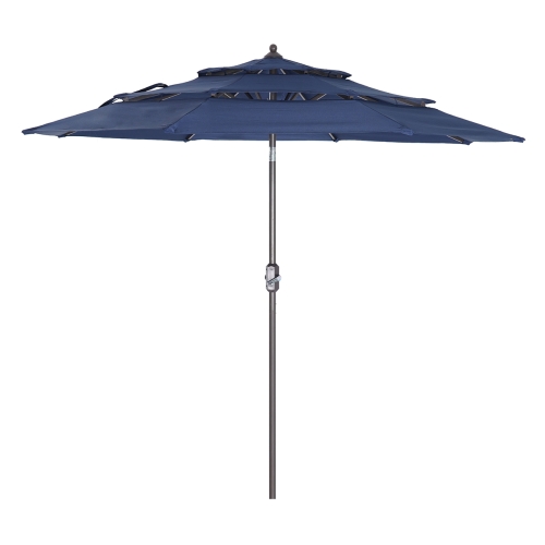 

[US Warehouse] Outdoor Three-layer Sun Umbrella Garden Beach Sun Protection Center Pillar Parasol, Size: 106.3 x 106.3 x 97.6 inch(Navy Blue)