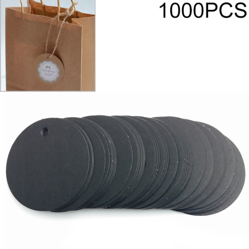 

1000 PCS Round Decoration Tag Kraft Paper Blank Small Label Clothing Identification Card, Diameter: 5cm (Black)