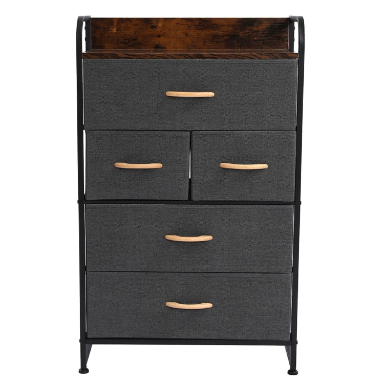 

[US Warehouse] Four-layer Handle Type Iron Non-woven Fabric Wooden Dial Handle Storage Rack, Size: 9.37x4.49x15.12cm