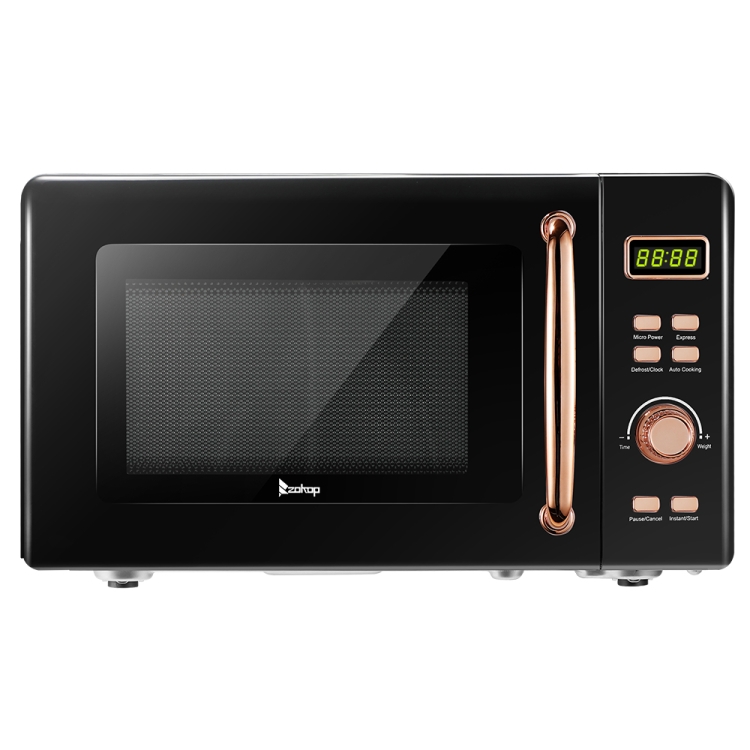 

[US Warehouse] 120V / 60Hz 700W 0.7Cuft Retro Microwave with LED Display & Golden Handle, Plug Type: US Plug(Black)