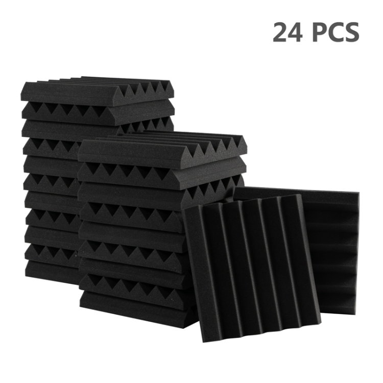 

[US Warehouse] 24 PCS Acoustic Foam Panel Wedge Studio Soundproofing Wall Padding, Size: 12x12x2 inch