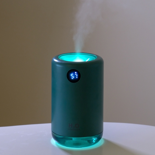 

D21 500ML Time Display Air Humidifier Night Light Ultrasonic Mist Sprayer Air Purifier (Green)