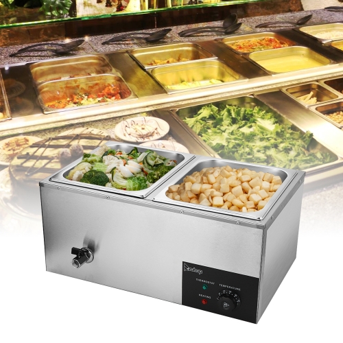 

[US Warehouse] ZOKOP XTC1P-1/2 110V 600W 10.6QT/10L 2 Cells Heat Preservation Soup Pool Food Warmer