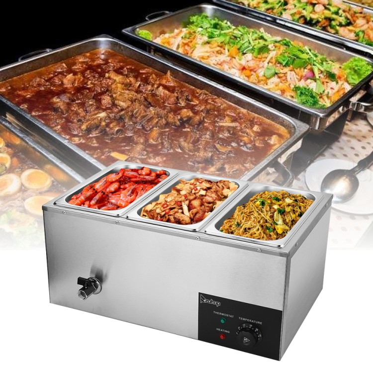 

[US Warehouse] ZOKOP XTC1P-1/3 110V 600W 6.9QT/6.5L 3 Cells Heat Preservation Soup Pool Food Warmer