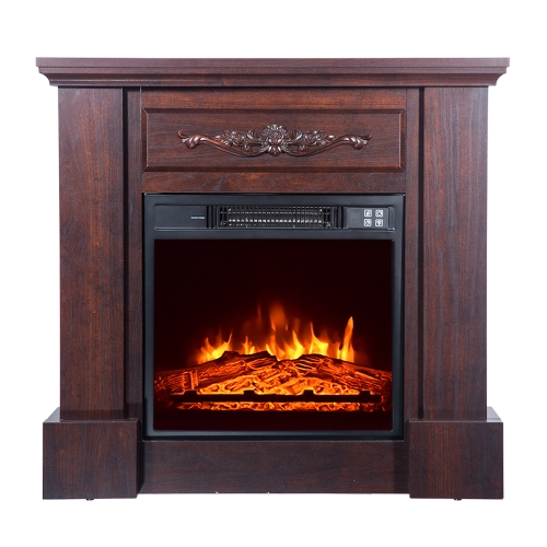 

[US Warehouse] ZOKOP SF103-18G+HA203-32 1400W 32 inch Solid Wood Fireplace Cabinet with Remote Control(Brown)