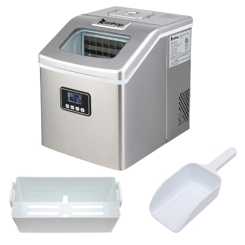 

[US Warehouse] ZOKOP HZB-18F 120W 115V Stainless Steel Household Ice Maker with LED Display, Plug: US Plug