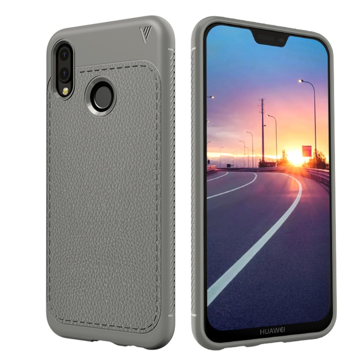 

Lenuo Leshen Series for Huawei P20 Lite TPU Litchi Texture Dropproof Protective Back Cover Case (Grey)