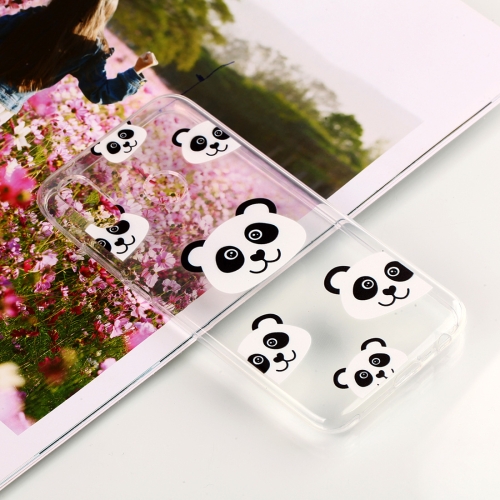 

For Huawei P20 Lite & nova 3e Panda Pattern Clear Oil Embossed Soft TPU Protective Back Case