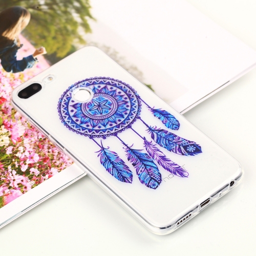 

For Huawei Honor 9 Lite Blue Windbell Pattern Clear Oil Embossed Soft TPU Protective Back Case