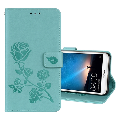 

For Huawei Mate 10 Lite Rose Embossed Horizontal Flip Environmental PU Leather Case with Holder & Card Slots & Wallet(Green)