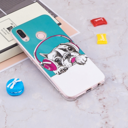 

For Huawei P20 Lite Noctilucent Headphones Dog Pattern TPU Soft Case