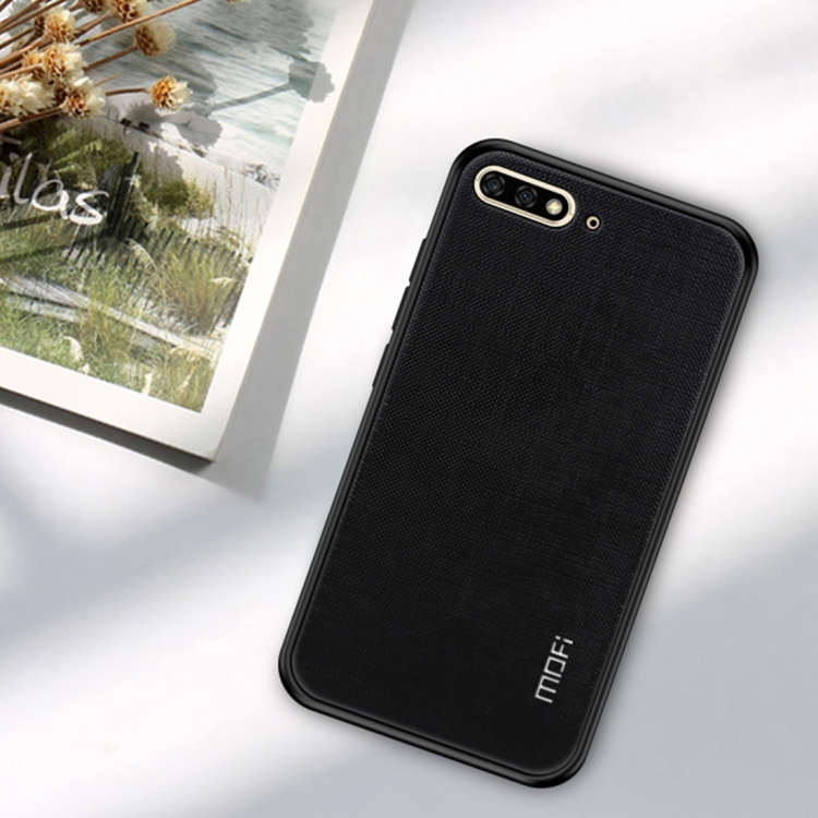 

MOFI Anti-slip Full Coverage PC + TPU + Cloth Protective Back Case for Huawei Y6 2018 (Black)
