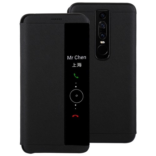 

Litchi Texture PC + PU Horizontal Flip Case for Huawei Mate RS, with Smart View Window and Sleep Wake-up Function (Black)