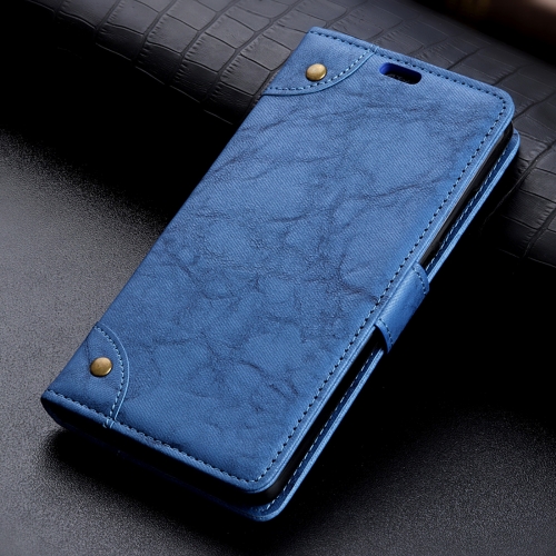 

Copper Buckle Retro Crazy Horse Texture Horizontal Flip Leather Case for Huawei P20 Lite, with Holder & Card Slots & Wallet (Blue)