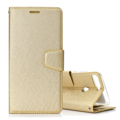 

Silk Texture Horizontal Flip Leather Case for Huawei Y7 Prime (2018) / Honor 7C / Enjoy 8, with Holder & Card slots & Wallet & Photo Frame (Gold)