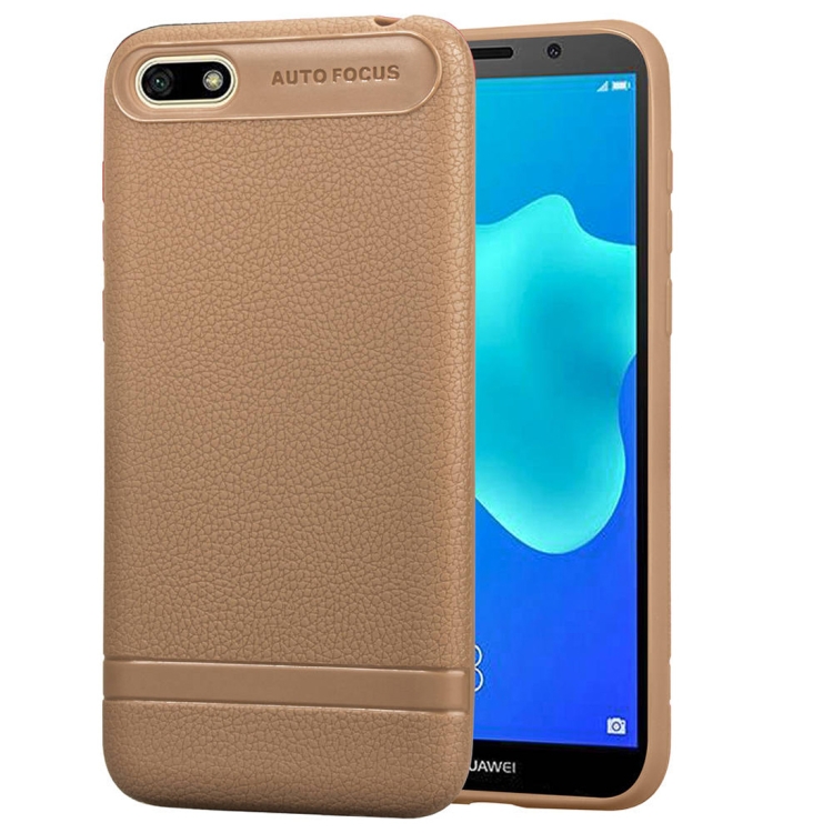 

Litchi Texture TPU Shockproof Case for Huawei Y5 Prime (2018)(Brown)