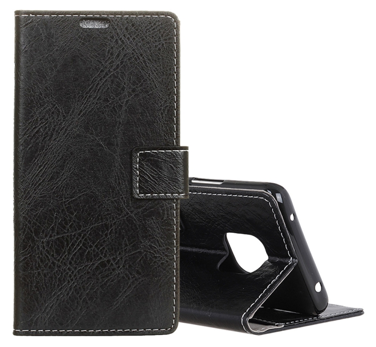 

Retro Crazy Horse Texture Horizontal Flip Leather Case for Huawei Mate 20 Pro, with Holder & Card Slots & Wallet & Photo Frame (Black)