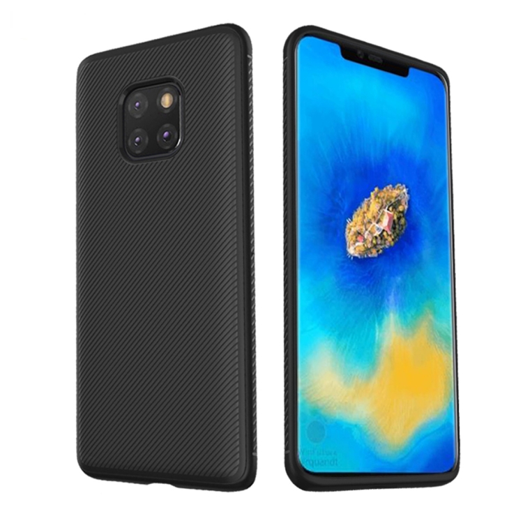 

lenuo Leshen Series Stripe Texture TPU Case for Huawei Mate 20 Pro (Black)