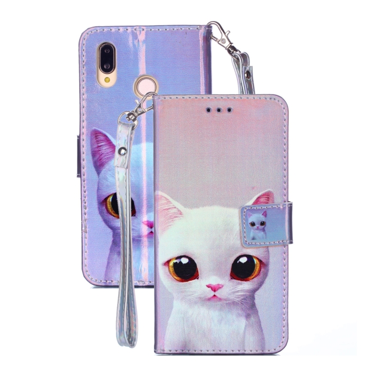 

Horizontal Flip Blue-ray Leather Case for Huawei P20 Lite, with Holder & Card Slots & Wallet