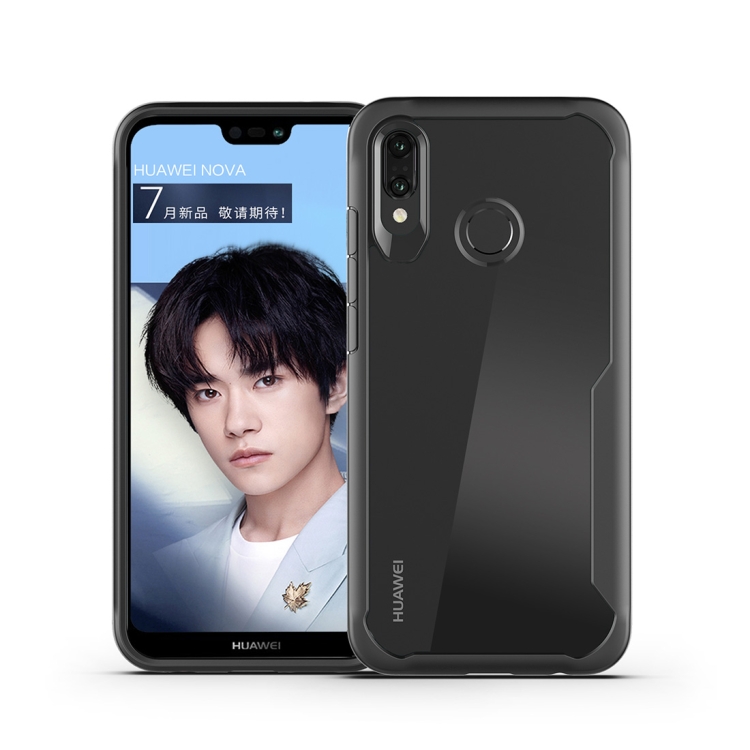 

Transparent PC + TPU Full Coverage Shockproof Protective Case for Huawei Nova 3i (Black)